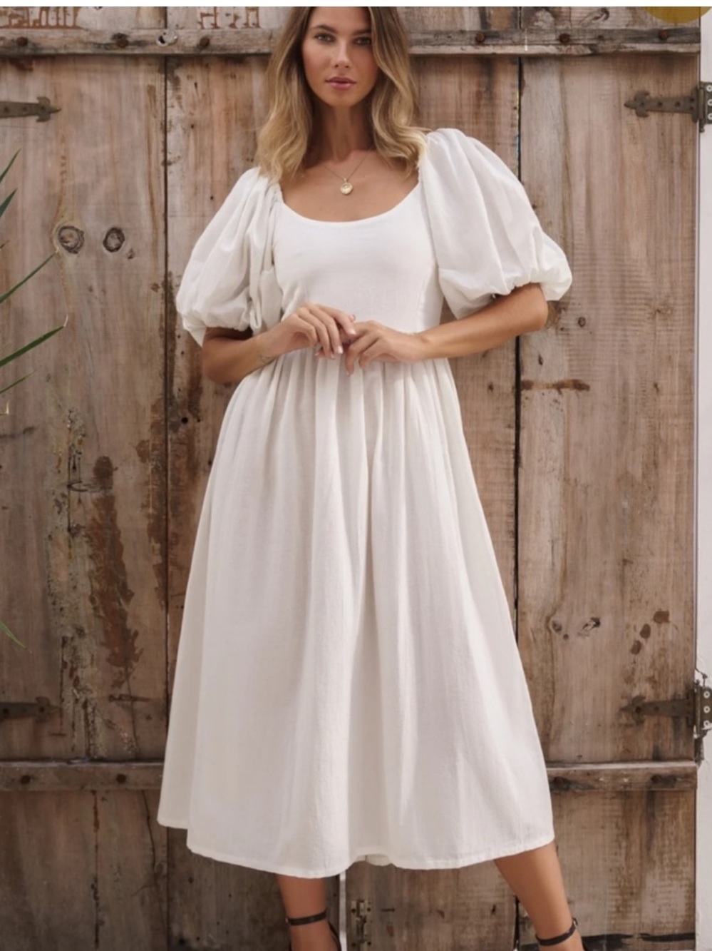Bali Elf Cherie Puff Sleeve Midi Dress